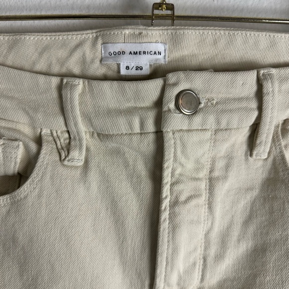 Good American High Rise Jeans in Cream Size 8 - Picture 3 of 4